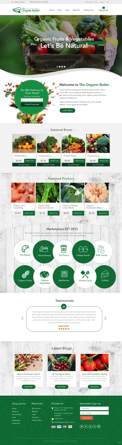 Web Design by pb for Jones-Naicovi Family Trust t/a The Organic Butler | Design #14789537