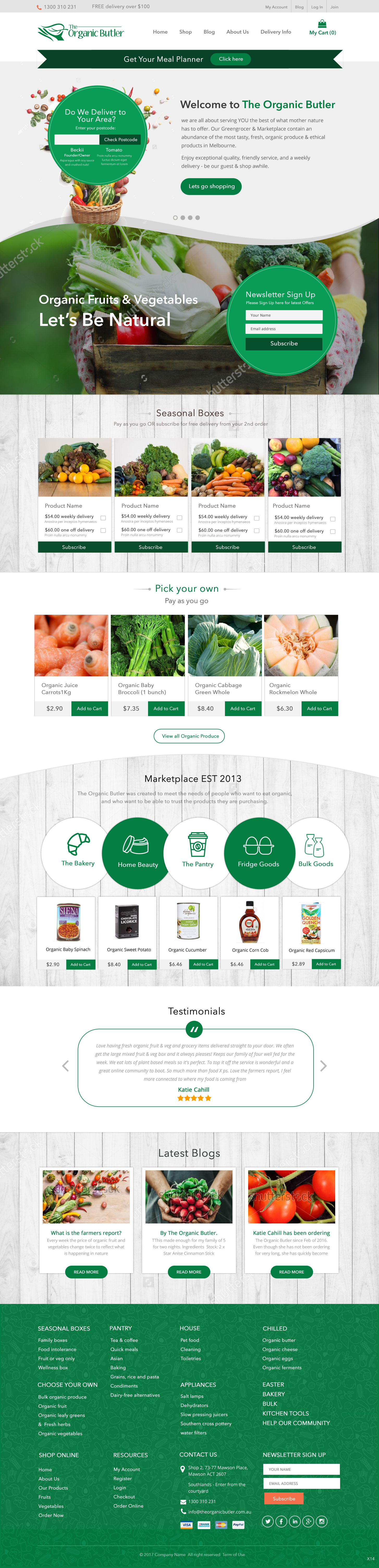 Web Design par pb pour Jones-Naicovi Family Trust t/a The Organic Butler | Design #15107212