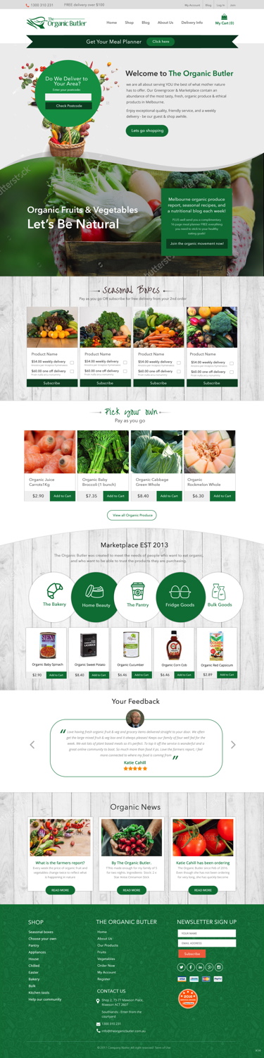 Web Design by pb for Jones-Naicovi Family Trust t/a The Organic Butler | Design #15124994