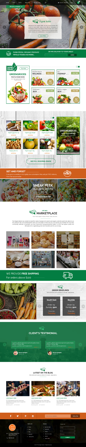 Web Design by Dream Logo Design for Jones-Naicovi Family Trust t/a The Organic Butler | Design: #14746981