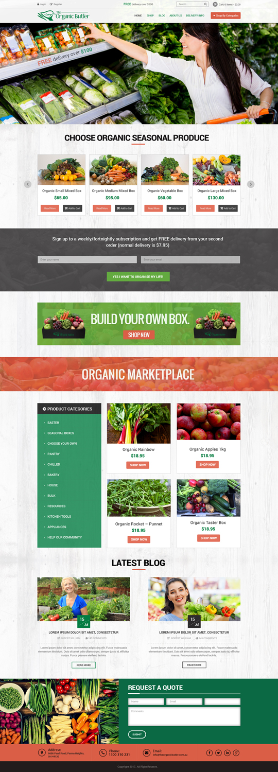 Web Design par Dream Logo Design pour Jones-Naicovi Family Trust t/a The Organic Butler | Design #14789760