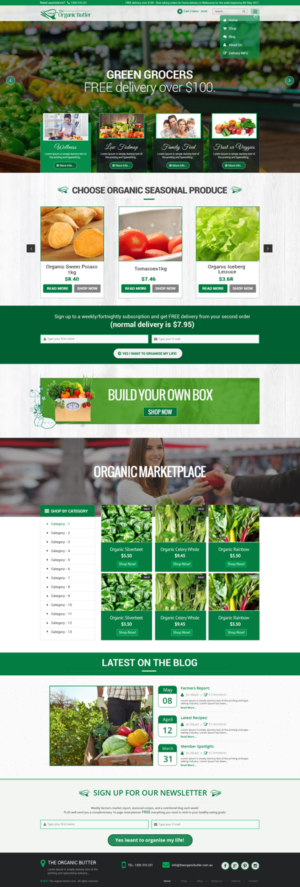 Web Design by Dream Logo Design for Jones-Naicovi Family Trust t/a The Organic Butler | Design: #14789761