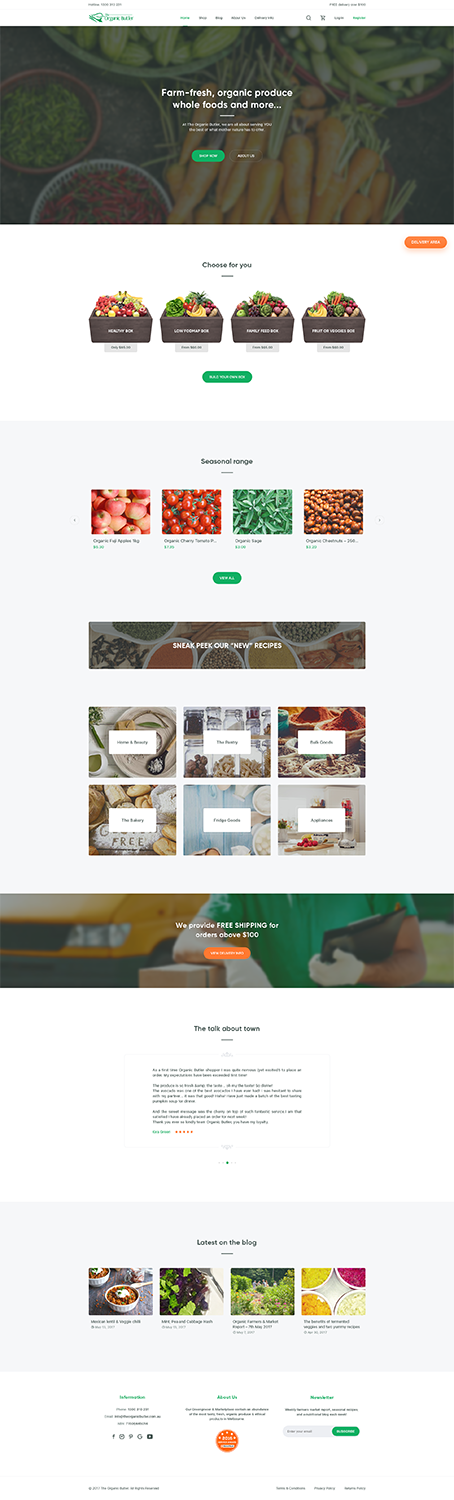 Web Design par Doila pour Jones-Naicovi Family Trust t/a The Organic Butler | Design #14825337