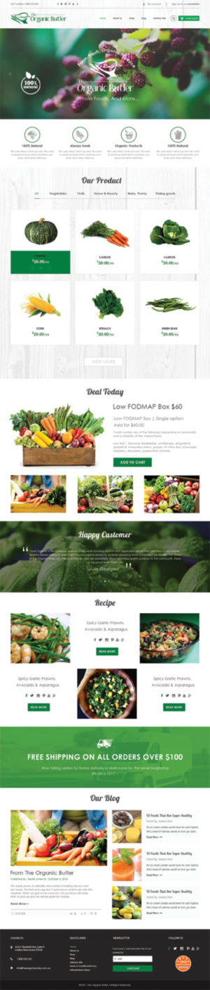 Web Design by e-graphics for Jones-Naicovi Family Trust t/a The Organic Butler | Design: #14722694