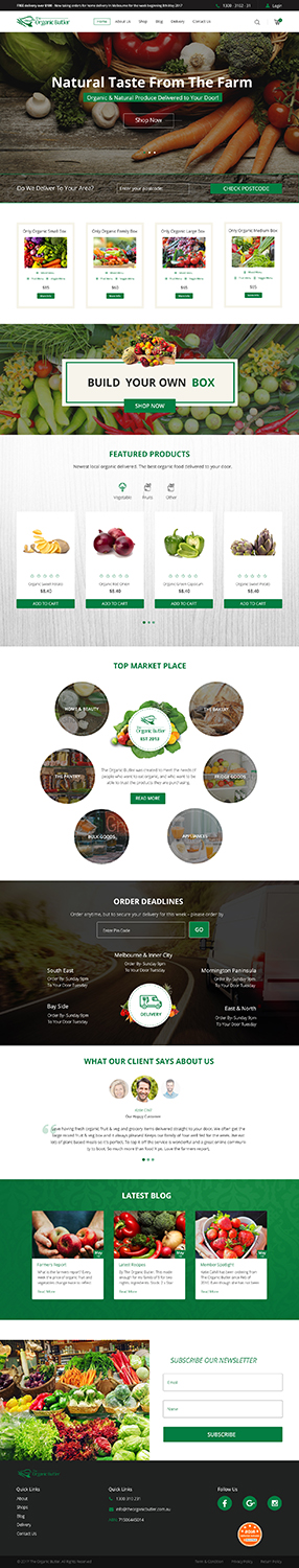 Web Design par e2developers pour Jones-Naicovi Family Trust t/a The Organic Butler | Design #14807525