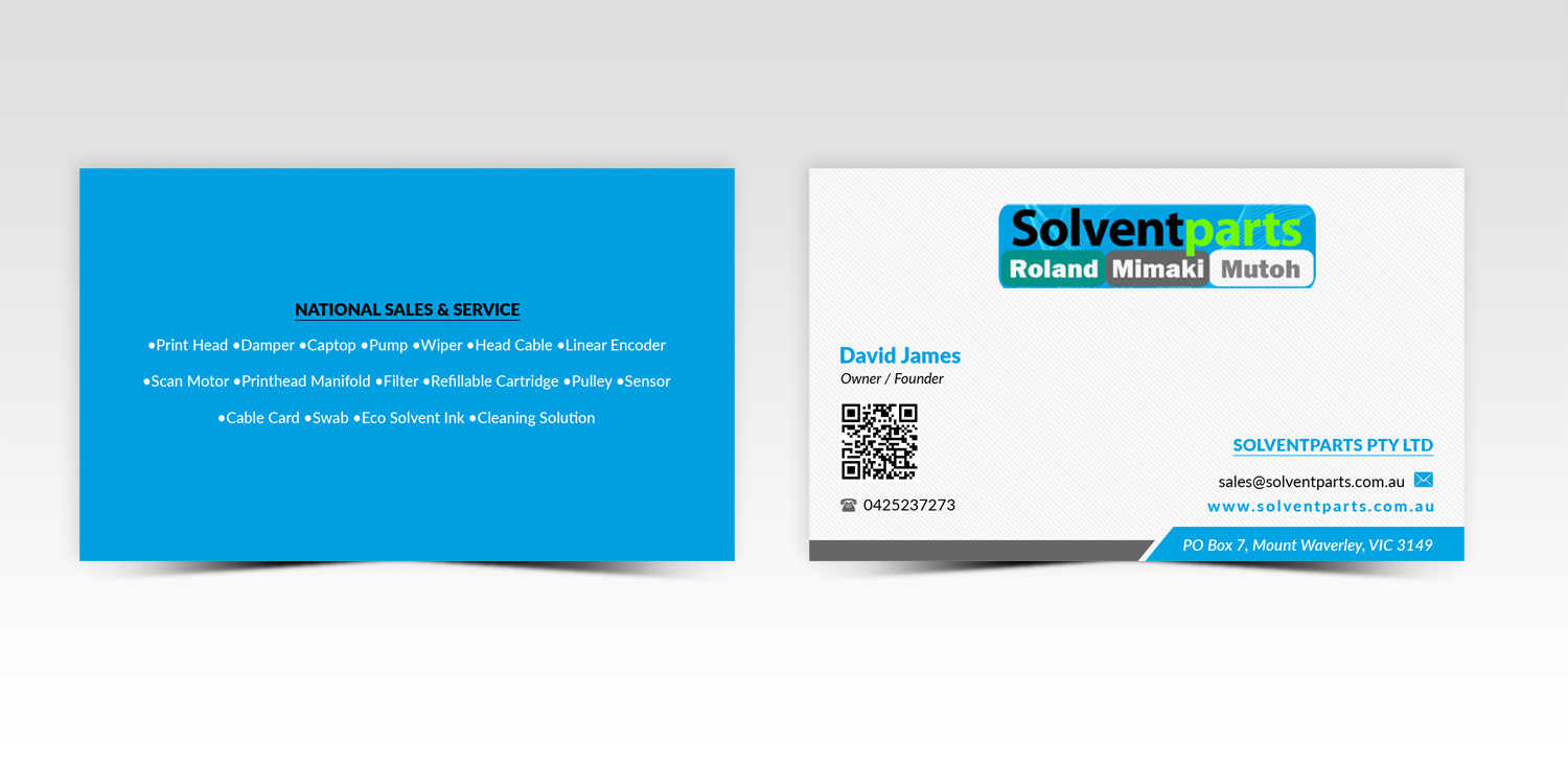 Design de Carte de Visite par Pointless Pixels India pour SOLVENTPARTS | Design #14722584