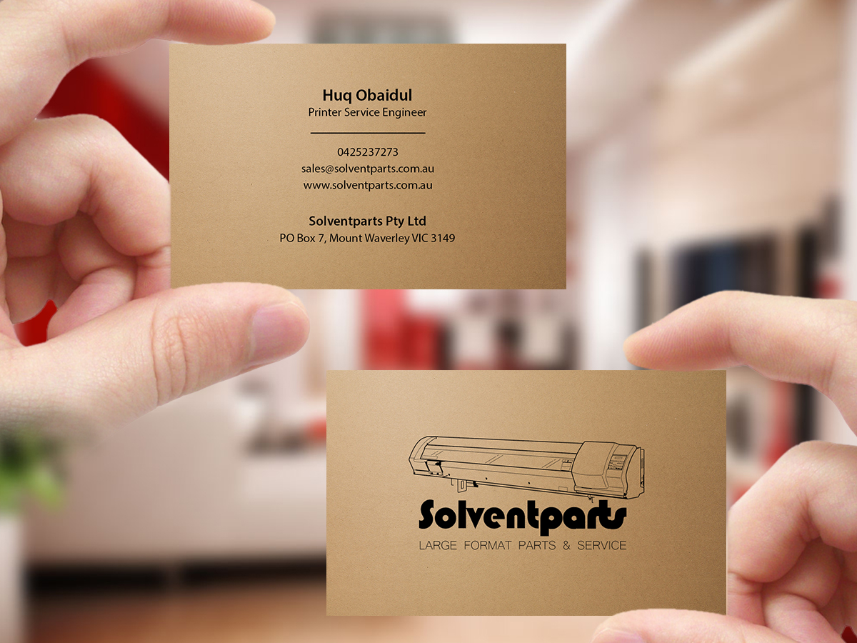 Business Card Design by Creations Box 2015 for SOLVENTPARTS | Design #14729008
