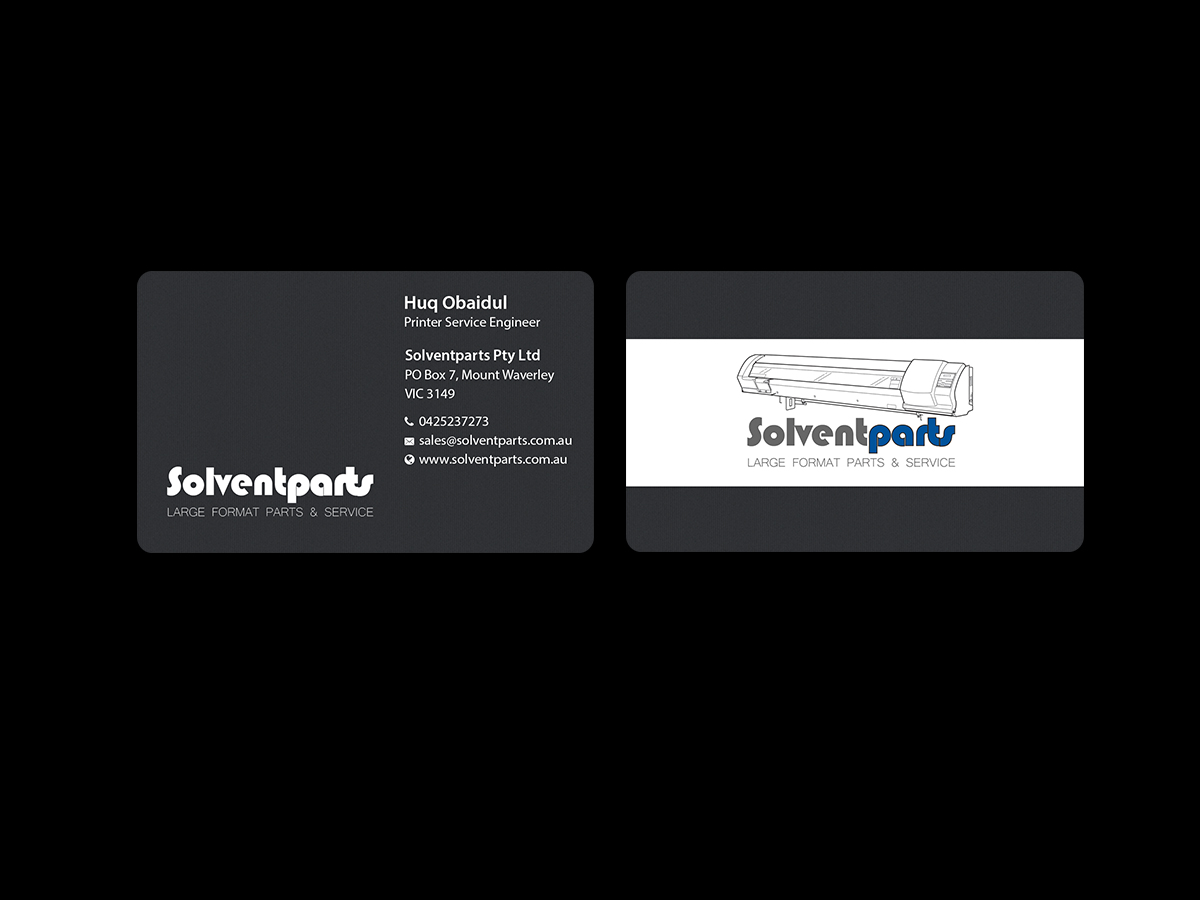 Business Card Design by Creations Box 2015 for SOLVENTPARTS | Design #14729024