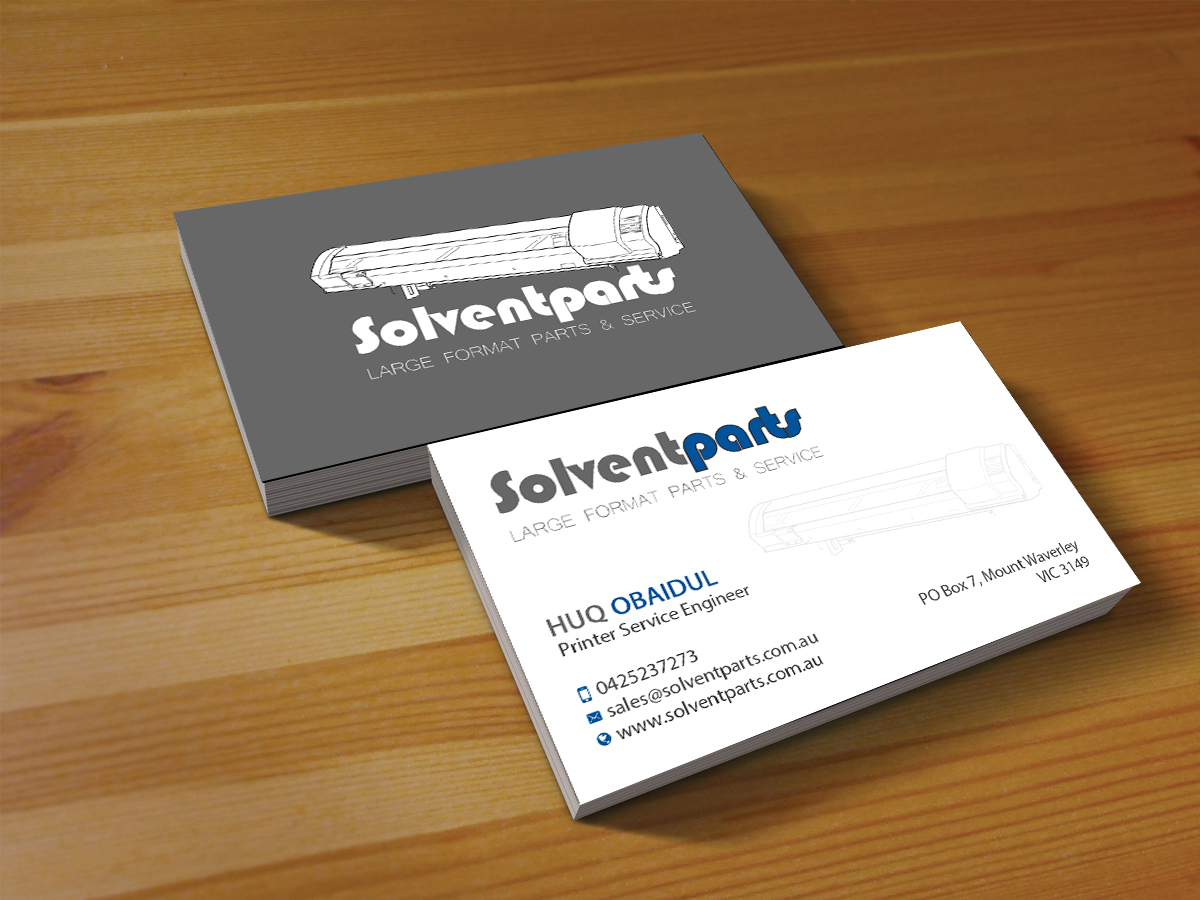 Business Card Design by Creations Box 2015 for SOLVENTPARTS | Design #14742836