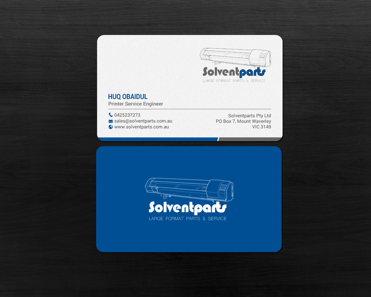 Business Card Design by chandrayaan.creative for SOLVENTPARTS | Design #14722972