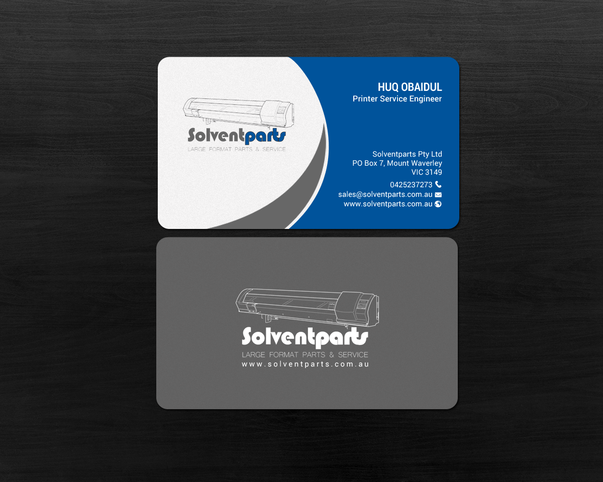 Business Card Design by chandrayaan.creative for SOLVENTPARTS | Design #14723317