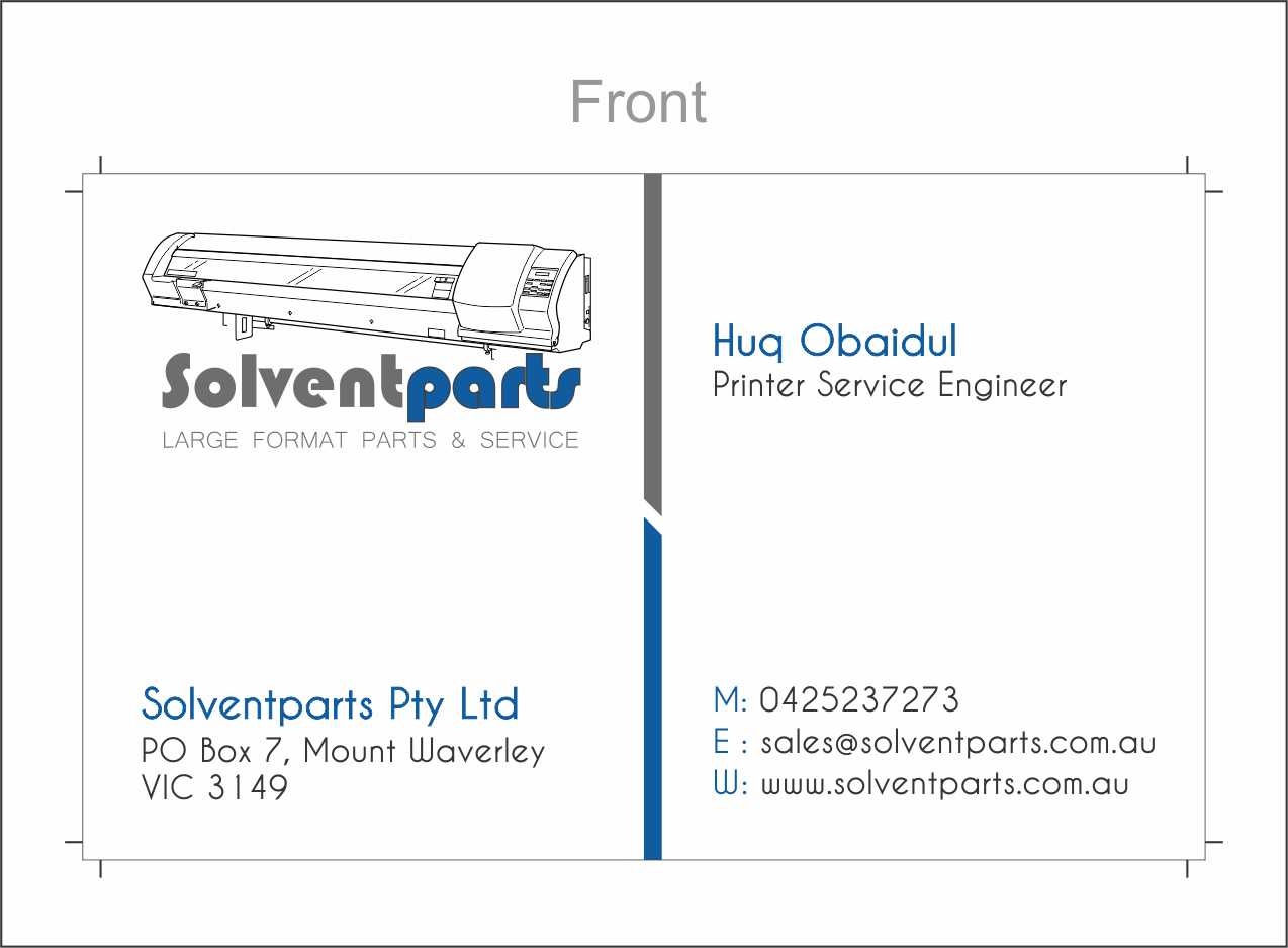 Business Card Design by royaldesigns113 for SOLVENTPARTS | Design #14732550