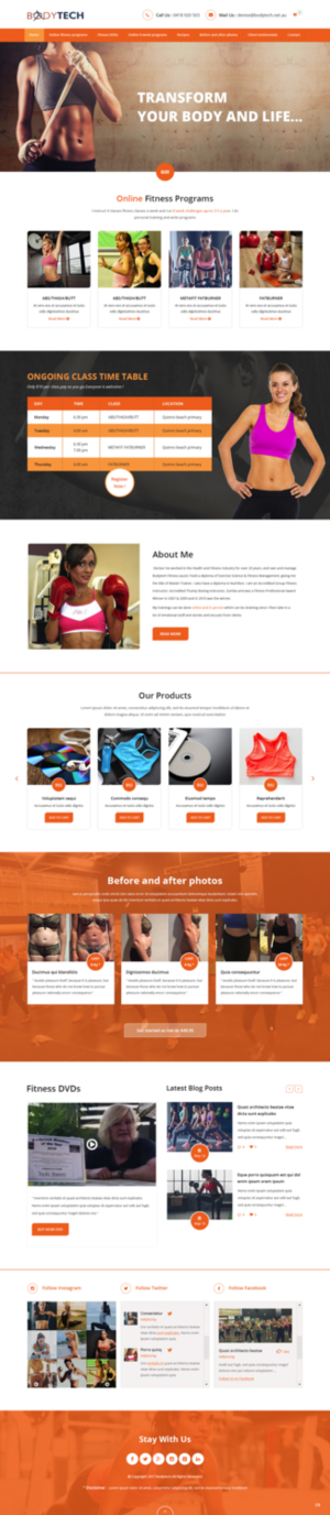 Diseño Web por pb para Bodytech (aust) Pty ltd  | Diseño: #14736930