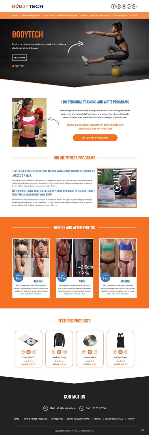 Web Design by pb for Bodytech (aust) Pty ltd  | Design #14736982