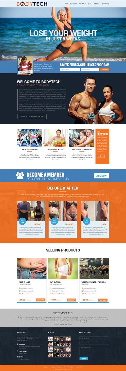 Web Design by Dream Logo Design for Bodytech (aust) Pty ltd  | Design #14737192
