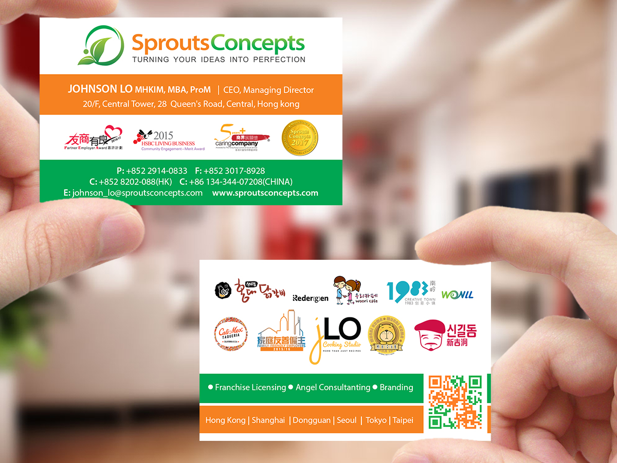 Visitenkarten-Design von Creations Box 2015 für Sprouts Concepts International Company Limited | Design #14763395