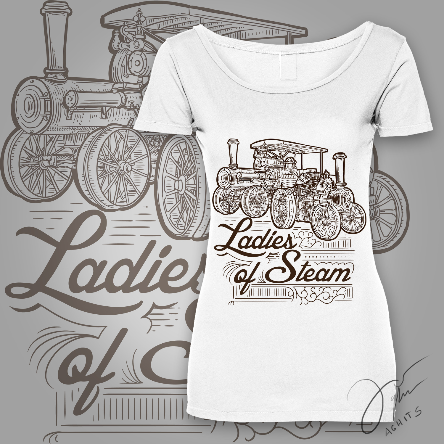 T-shirt Design by aghits for Ladies of Steam  | Design #14835091