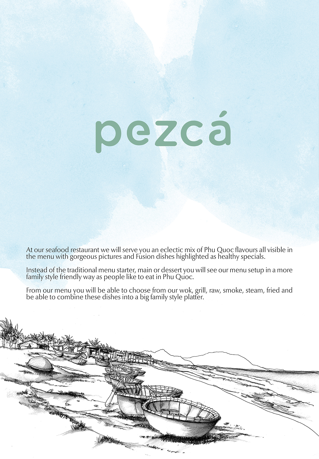elegant serious seafood restaurant menu design for a company by