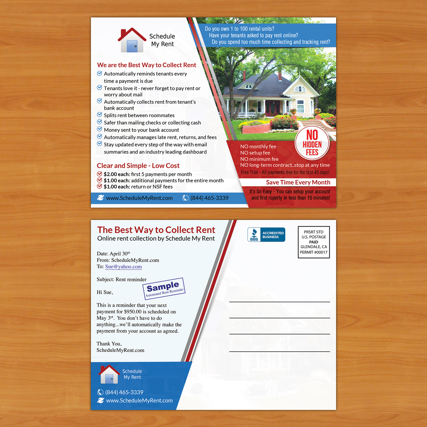 Postcard Design by debdesign for ScheduleMyRent, Inc. | Design #14755842