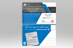 Jumbo postcard for Landlord/Tenant reminder and payment service | Design de Carte Postale par Luniere Designs