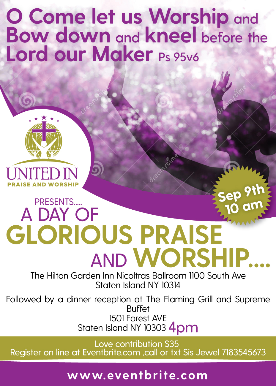 Flyer Design by Impressive Sol for UNITED IN PRAISE AND WORSHIP | Design #14762628