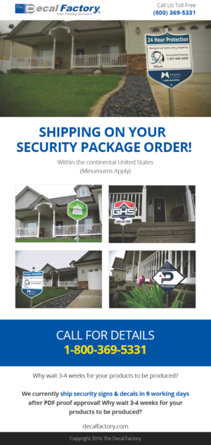 Security Special email compelling potential customers to call | Email Marketing Design by Laurra