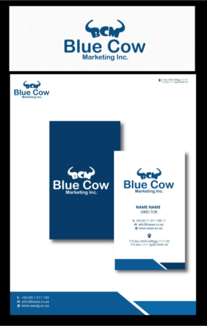 Logo Design by zebronicgraphic for Blue Cow Marketing Inc. | Design: #14746620