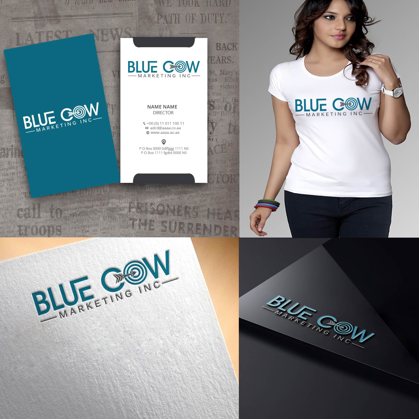 Logo Design by zebronicgraphic for Blue Cow Marketing Inc. | Design #14754373