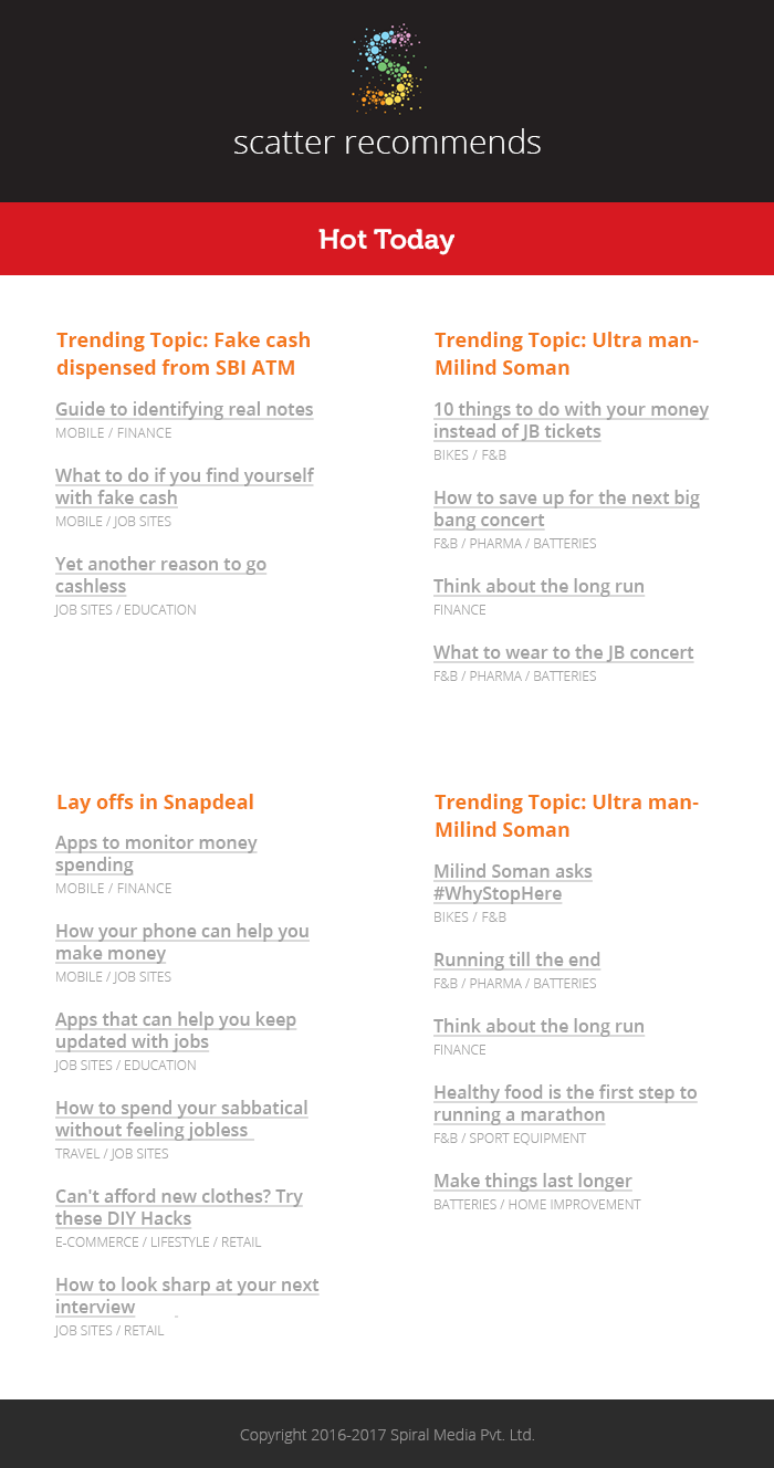 Newsletter Design by Laurra for Spiral Content Solutions Pvt Ltd | Design #14875689