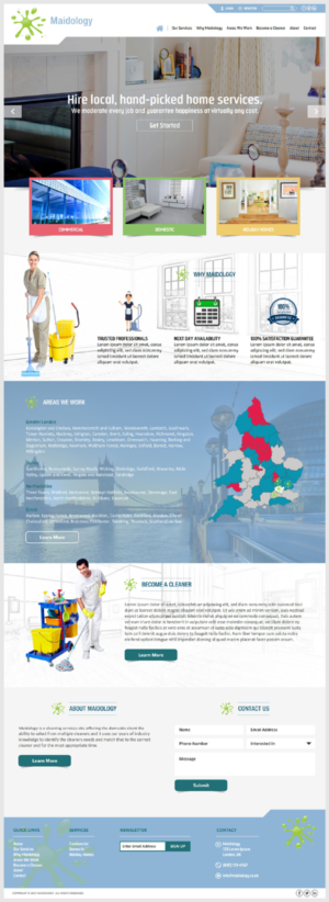 Maidology Brochure site for a cleaning company based in the UK | Web Design by -Marc-