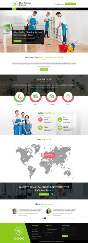 Maidology Brochure site for a cleaning company based in the UK | Web Design by Sbss