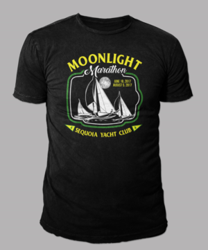 Moonlight Marathon Sailboat Race T-Shirt | Diseño de Camiseta por CREARTIVE