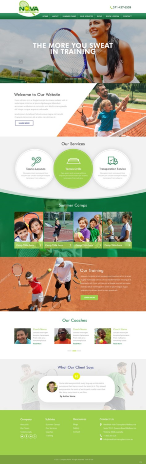 Web-Design von pb für NOVA Tennis & Racket Services, LLC. | Design: #14756589