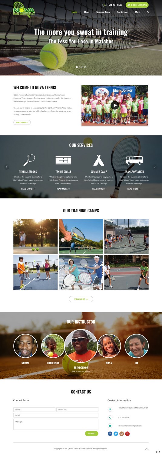 Web-Design von pb für NOVA Tennis & Racket Services, LLC. | Design #14756590