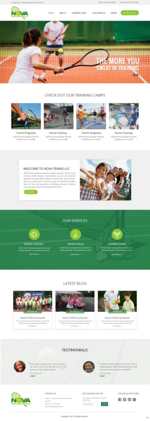 Web-Design von pb für NOVA Tennis & Racket Services, LLC. | Design: #14756593