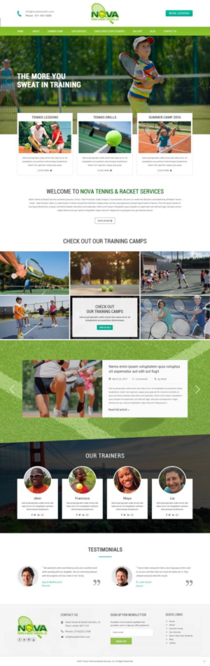Web-Design von pb für NOVA Tennis & Racket Services, LLC. | Design: #14756596