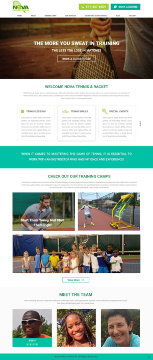 Web-Design von pb für NOVA Tennis & Racket Services, LLC. | Design: #14756597