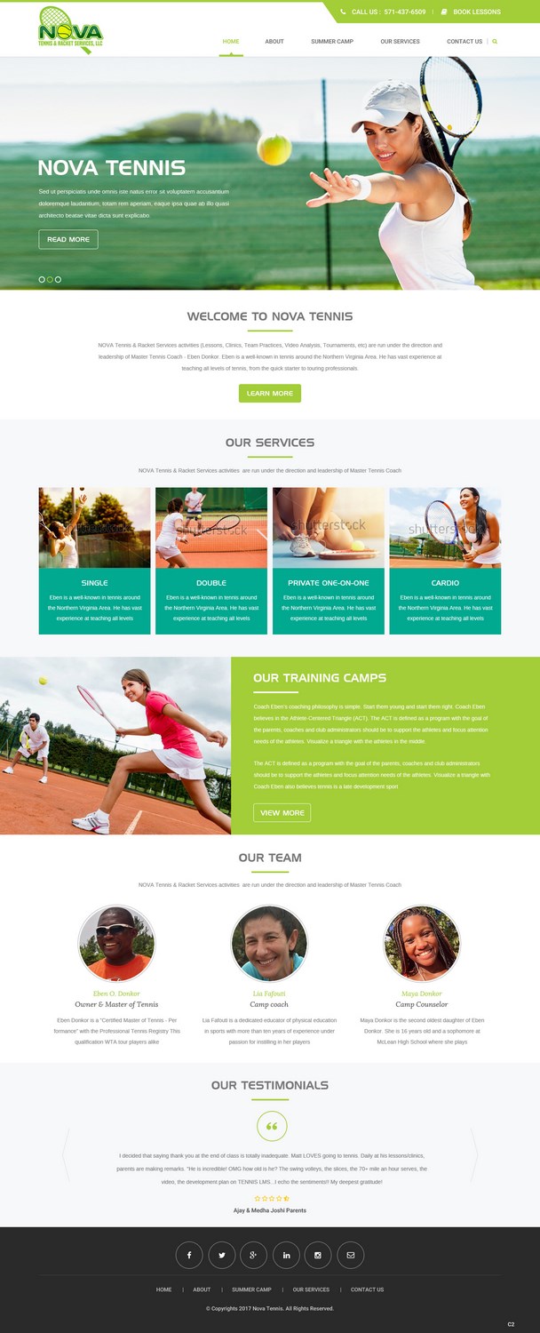 Web-Design von pb für NOVA Tennis & Racket Services, LLC. | Design #14756599