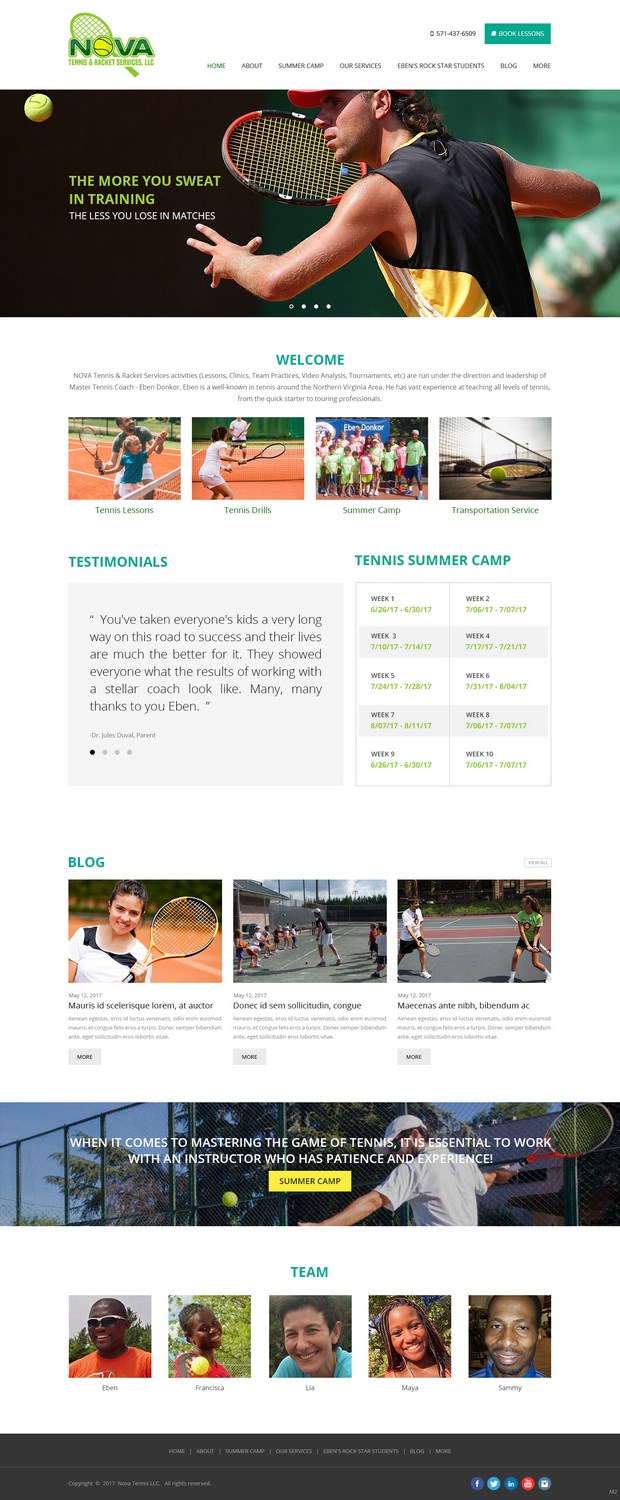 Web Design par pb pour NOVA Tennis & Racket Services, LLC. | Design #14789513