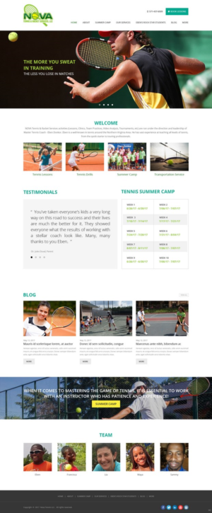 Web-Design von pb für NOVA Tennis & Racket Services, LLC. | Design: #14789513