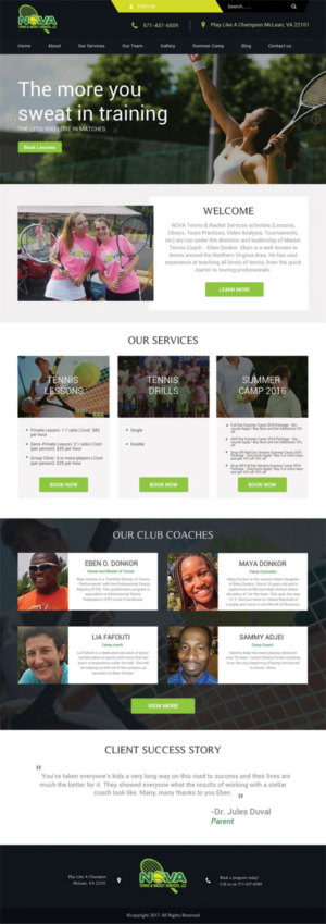 Web-Design von e-graphics für NOVA Tennis & Racket Services, LLC. | Design: #14760204