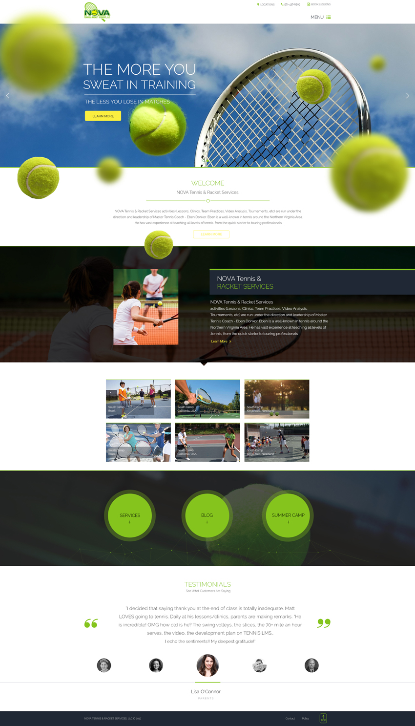 Web Design par adzoob pour NOVA Tennis & Racket Services, LLC. | Design #14757396