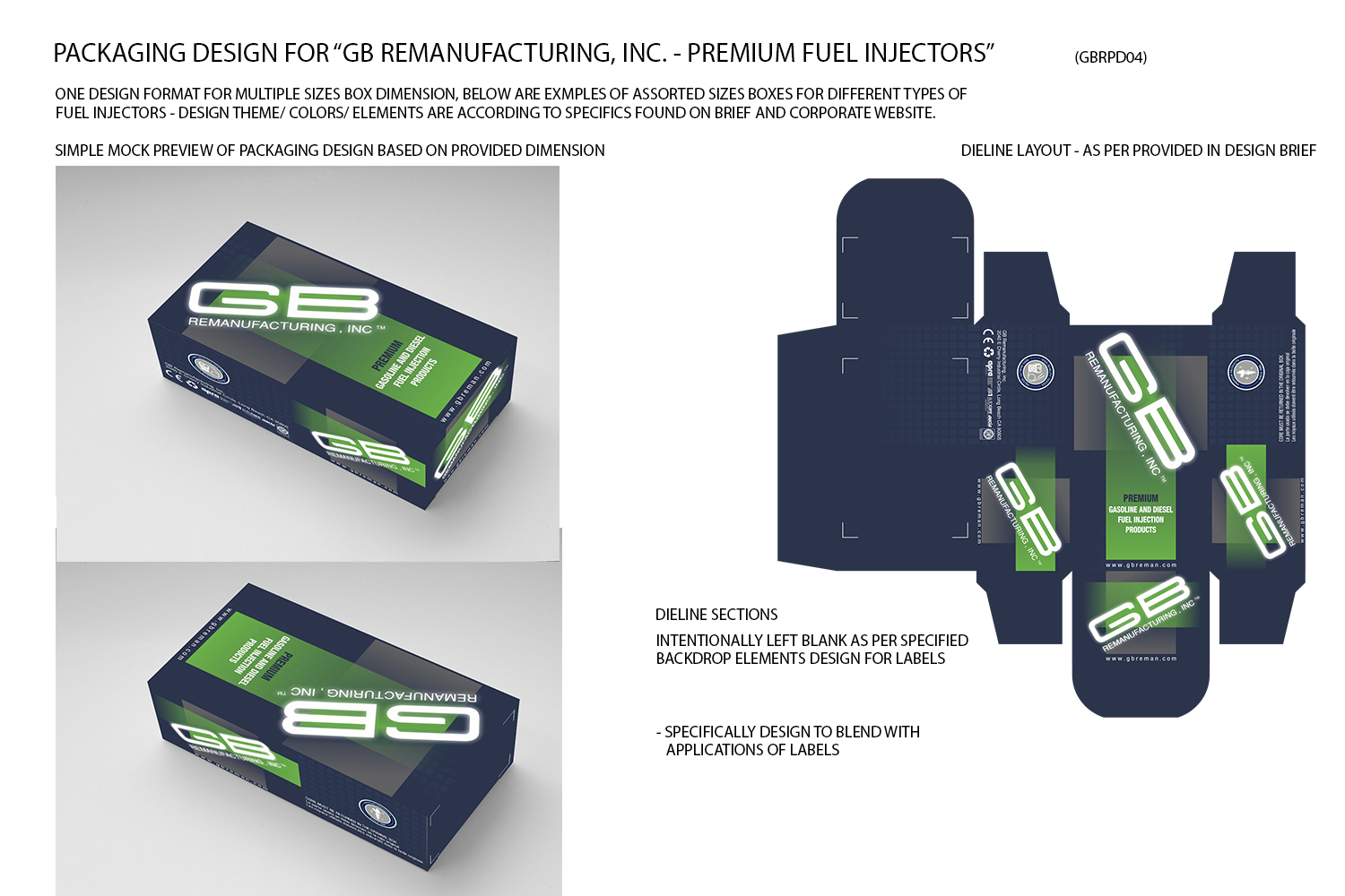 Packaging Design by Chromax8 for GB Remanufacturing, Inc. | Design #14846422
