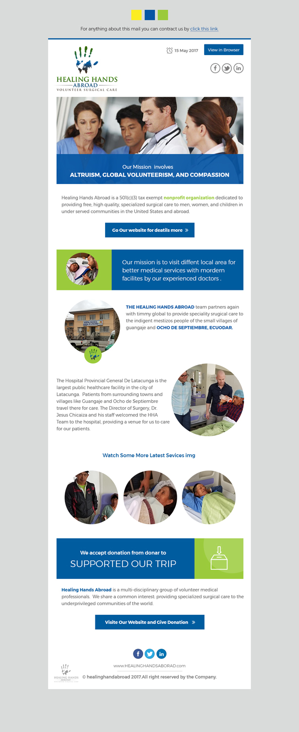 Diseño de Newsletter por Dabashes Adhikery para Healing Hands Abroad | Diseño #14790677