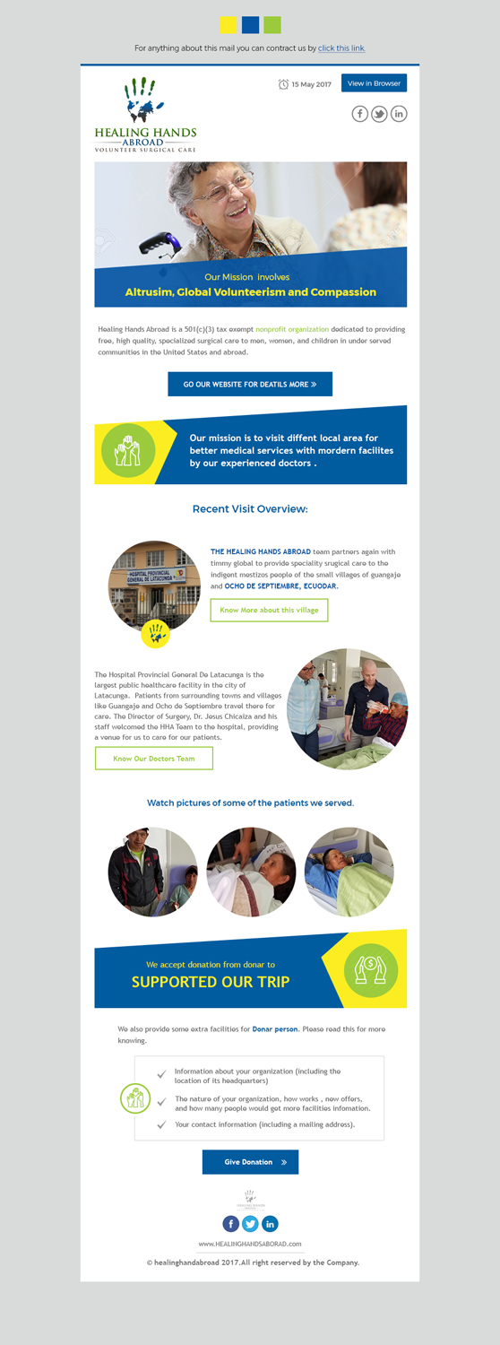 Diseño de Newsletter por Dabashes Adhikery para Healing Hands Abroad | Diseño #14795996