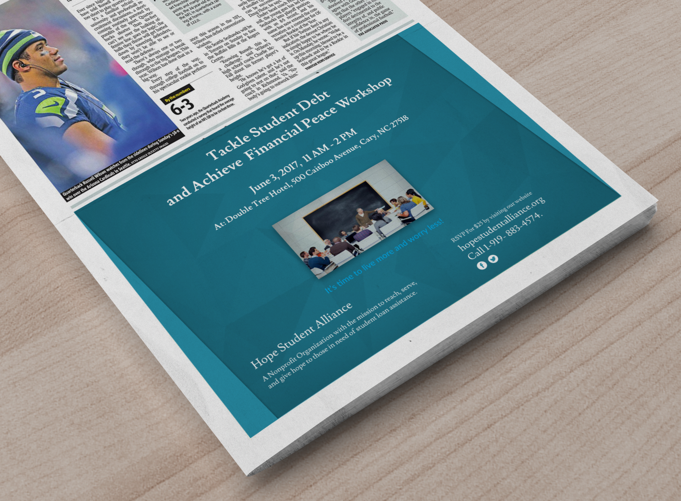 Newspaper Ad Design by Pint & Promotional Projects for Hope Student Alliance | Design #14767574