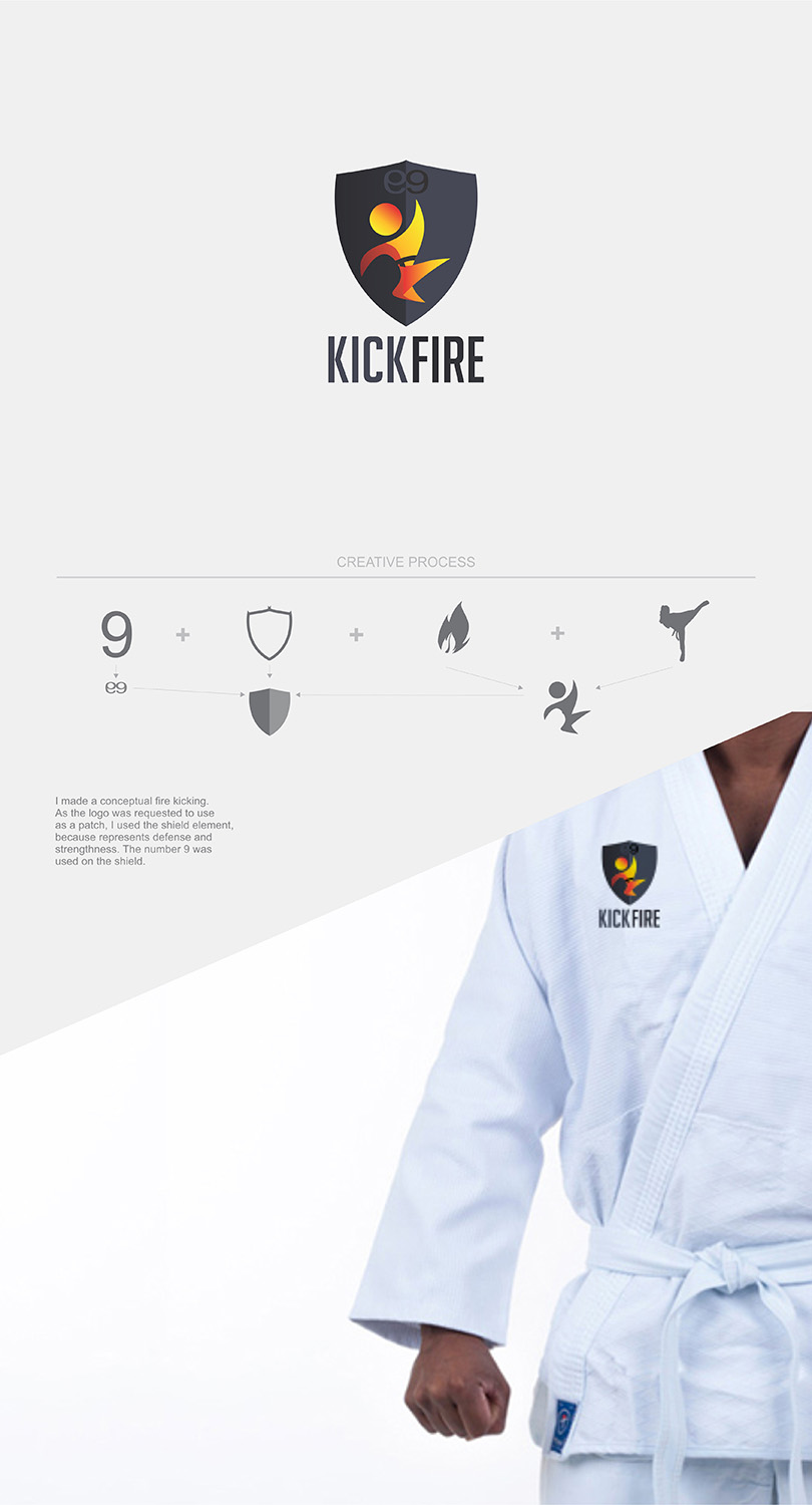 Logo Design by rafaeldsgn for Kick Fire Martial Arts  | Design #14770944