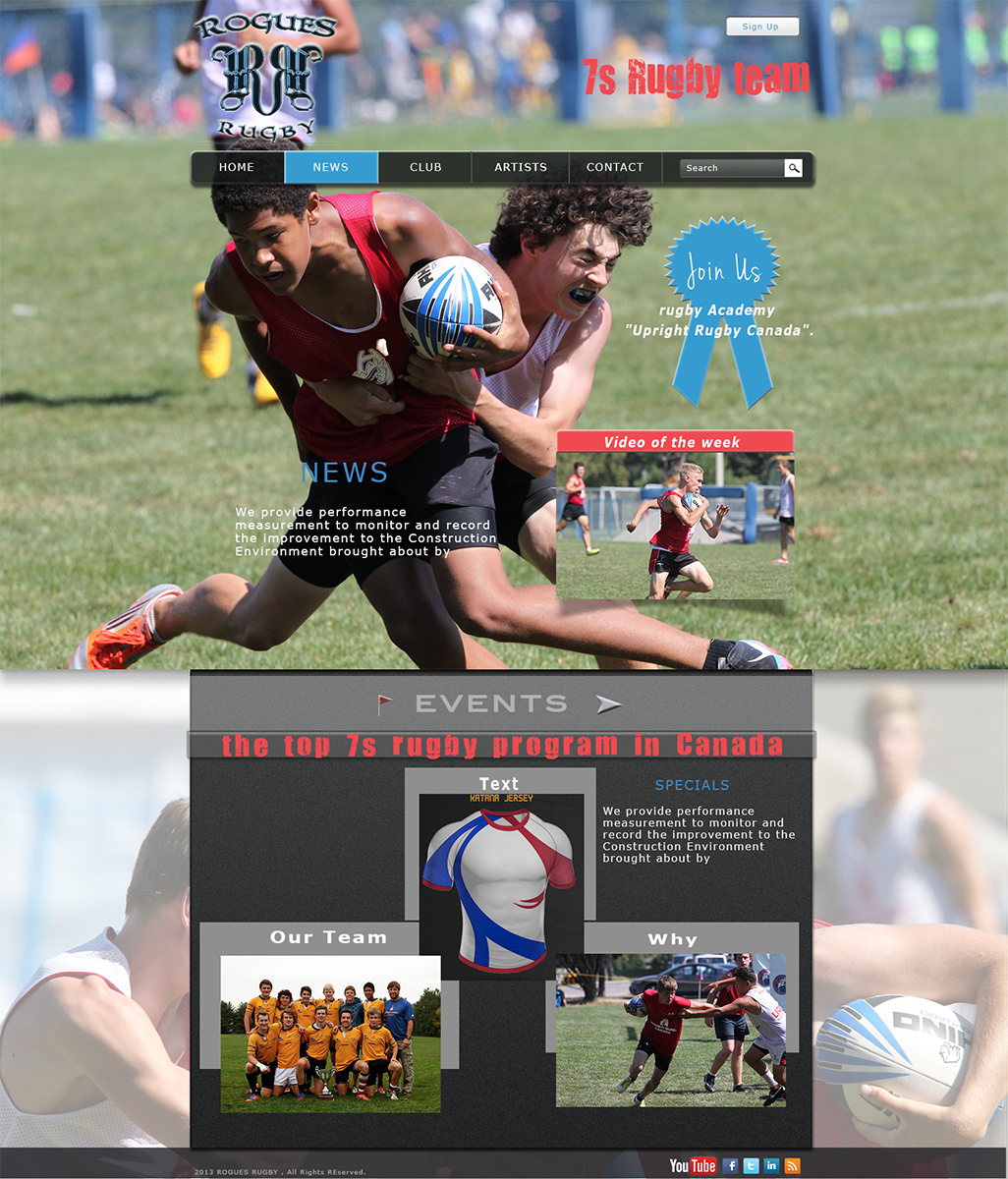 Web Design by Joy for Upright Rugby Canada | Design #2874755