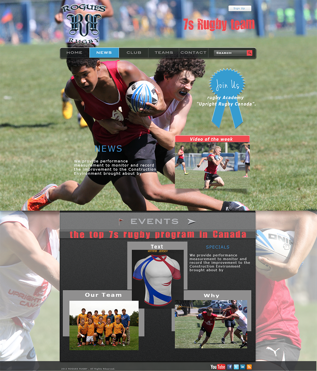 Web Design by Joy for Upright Rugby Canada | Design #2874805