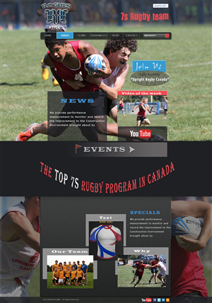 Web Design by Joy for Upright Rugby Canada | Design: #2900289